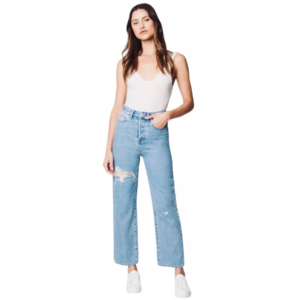 Blank‎ NYC Button Fly The Baxter Ribcage Straight Leg Distressed 25